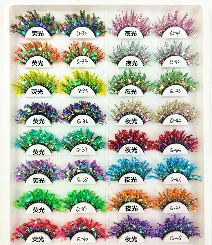 High Quality Colorful Handmade Coloed Silk Lashes