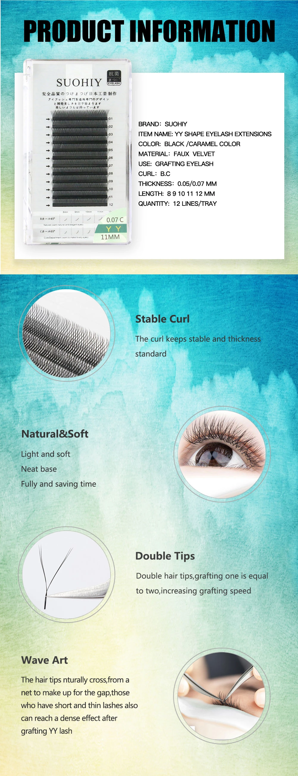 Free Sample W V Y Yy Shape Volume Premade Fans Eyelash Extension W Weave Clover Lashes Private Label Yy Lash Extensions