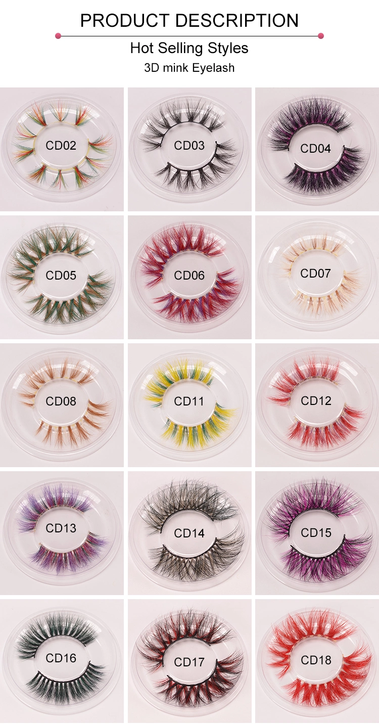 Party Eyelashes New Makeup Trend Colorful Lashes Faux Mink Colored Lashes