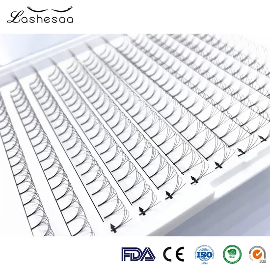 Mengfan China, verschiedene Hersteller von Wimpernverlängerungen, schnelle Fächer-Wimpernverlängerung, 0,07 Blooming Fan-Wimpernverlängerung, spitze Basis, vorgefertigte Fächer